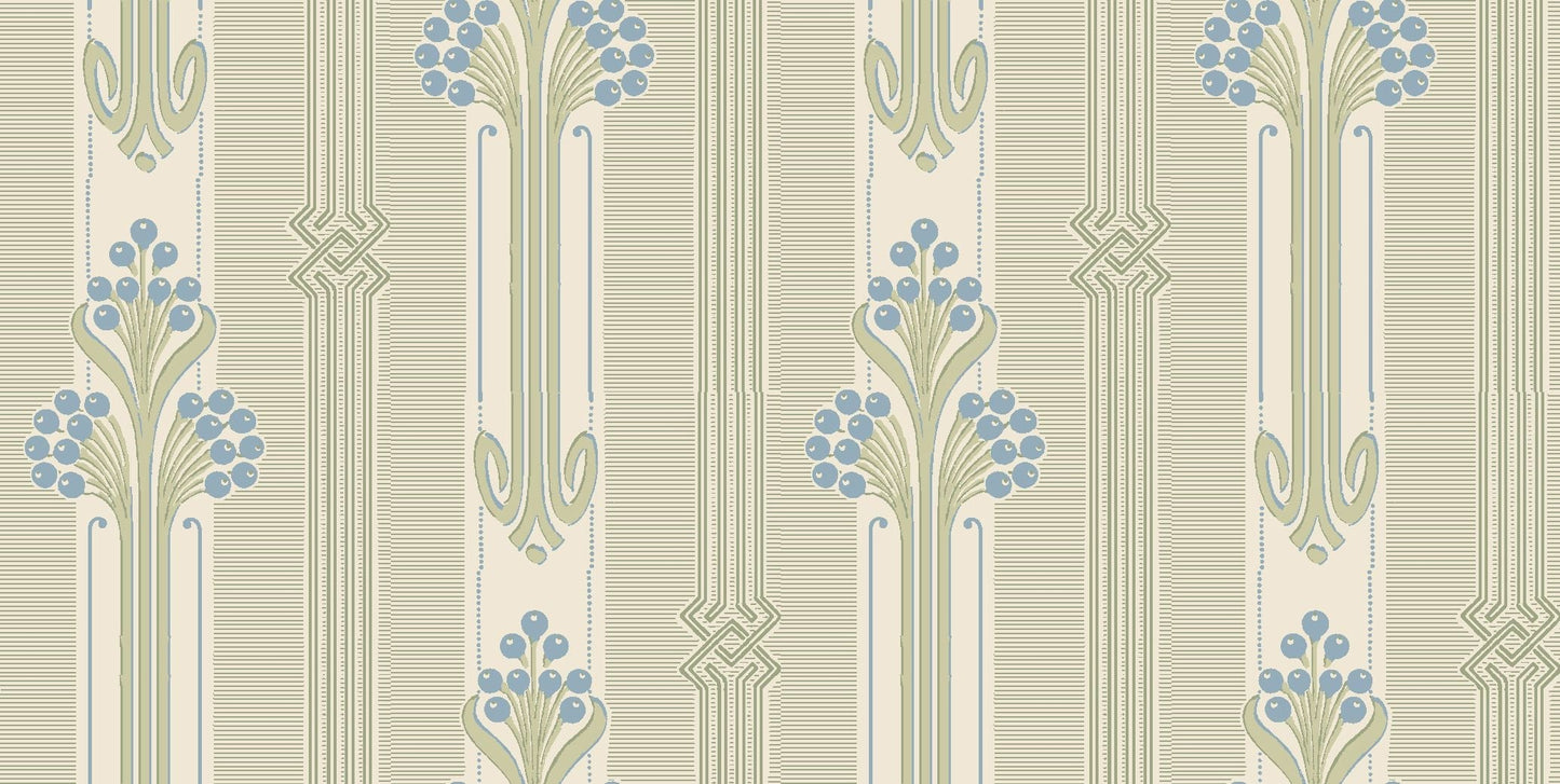 Sample - Nergarden - Art Nouveau Wallpaper - Blue/Green