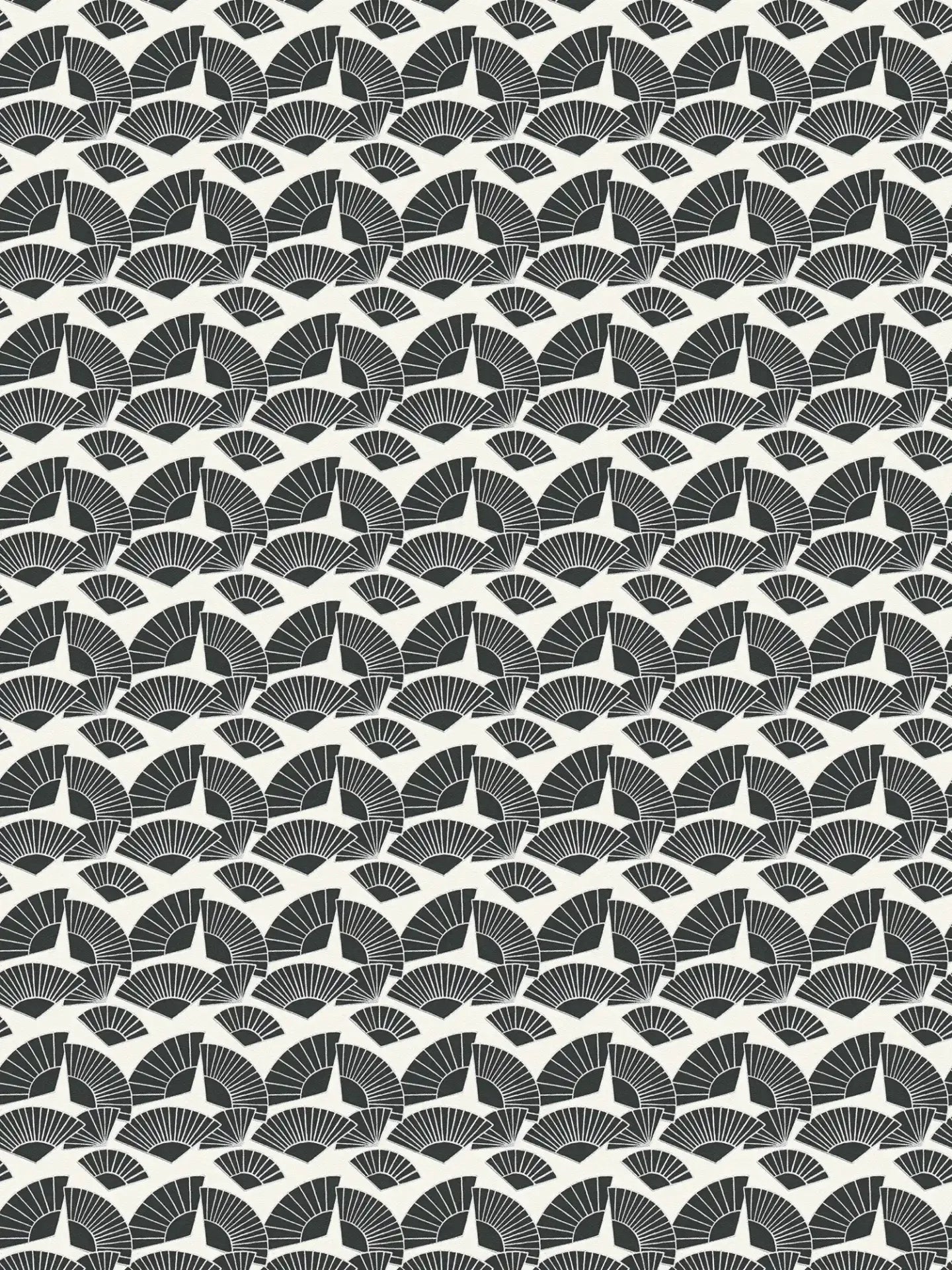 Deco Fanfare Heavy Weight Wallpaper - Black/White