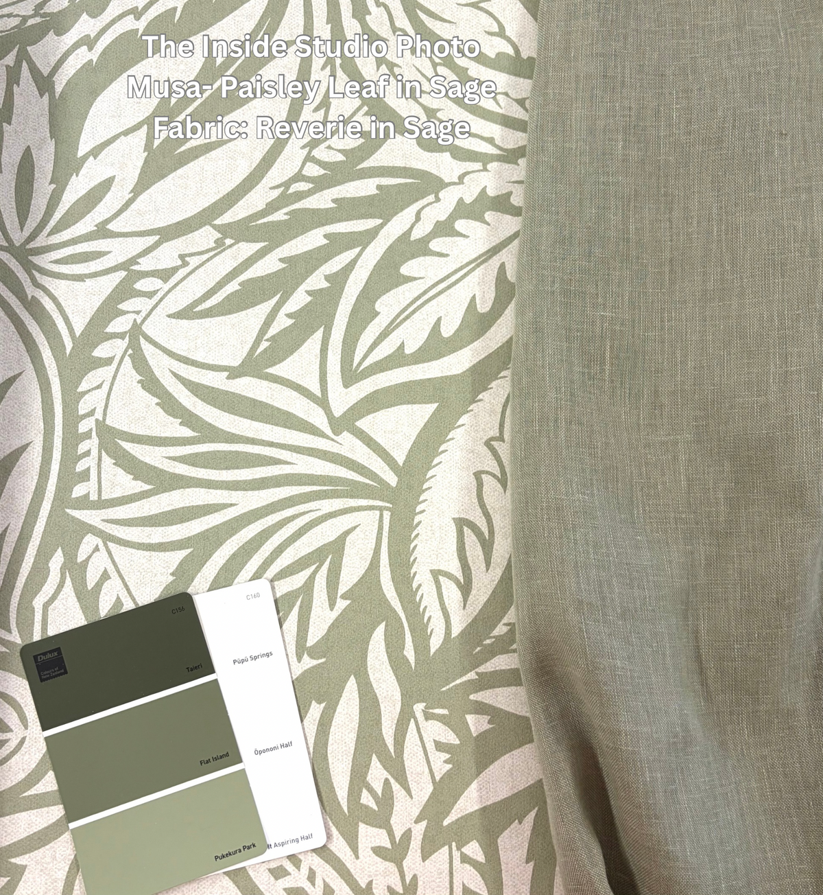 Musa – Paisley Leaf Wallpaper – Sage