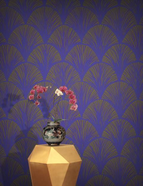 Orchid Scales Wallpaper - Iris Blue