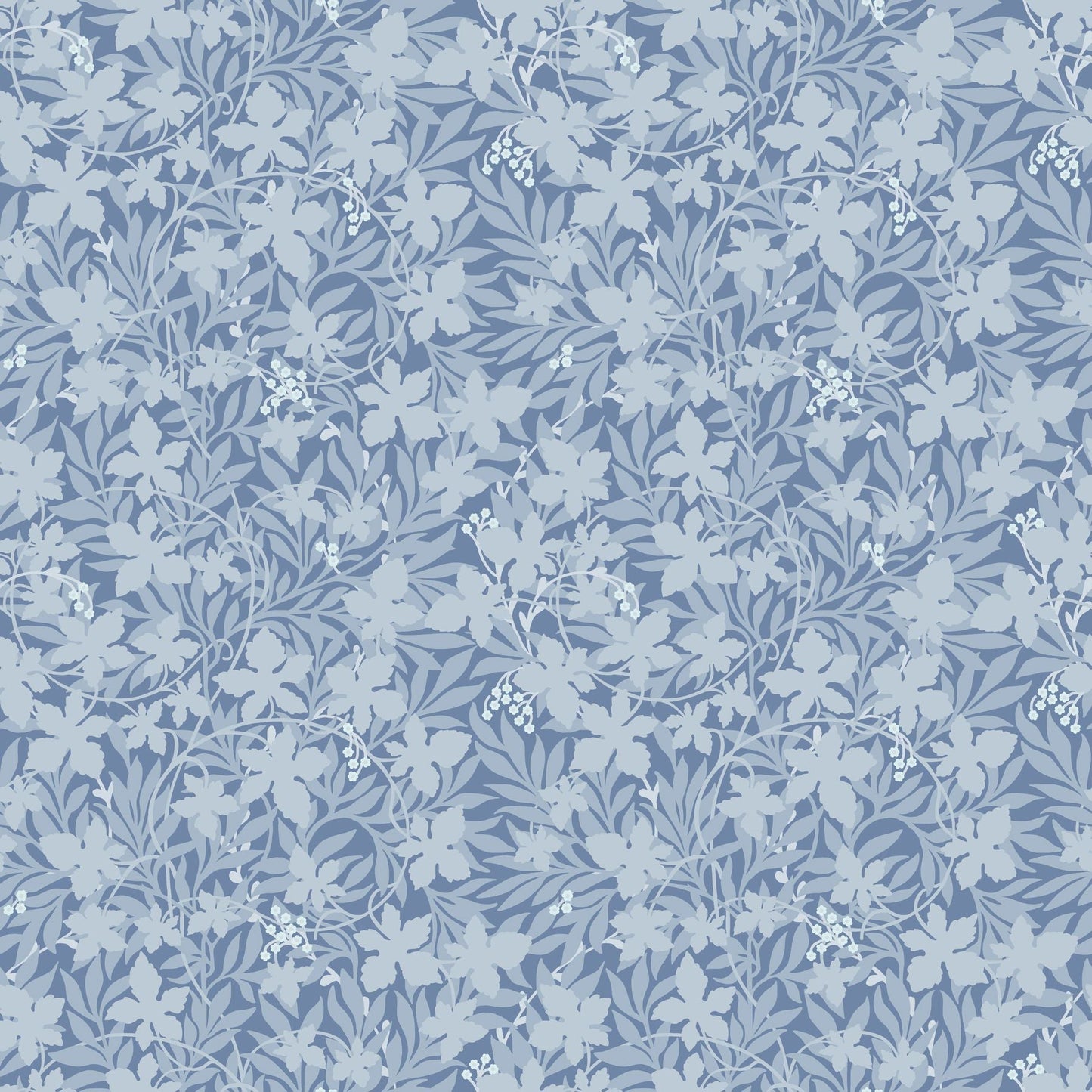 Sample - Vinbarsblad Wallpaper - Blue