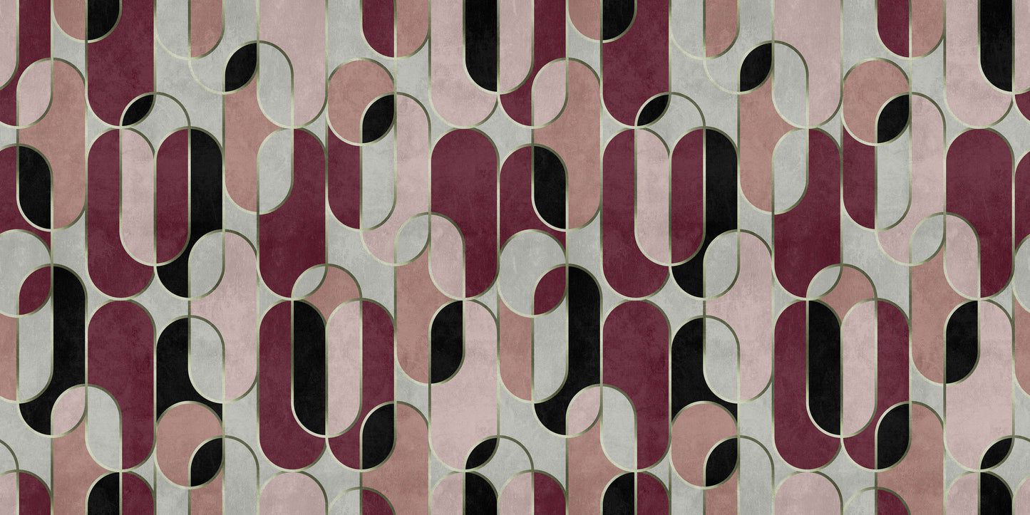 Decovale Ovals - Pink - Custom Sized Wallpaper Mural (per m2)