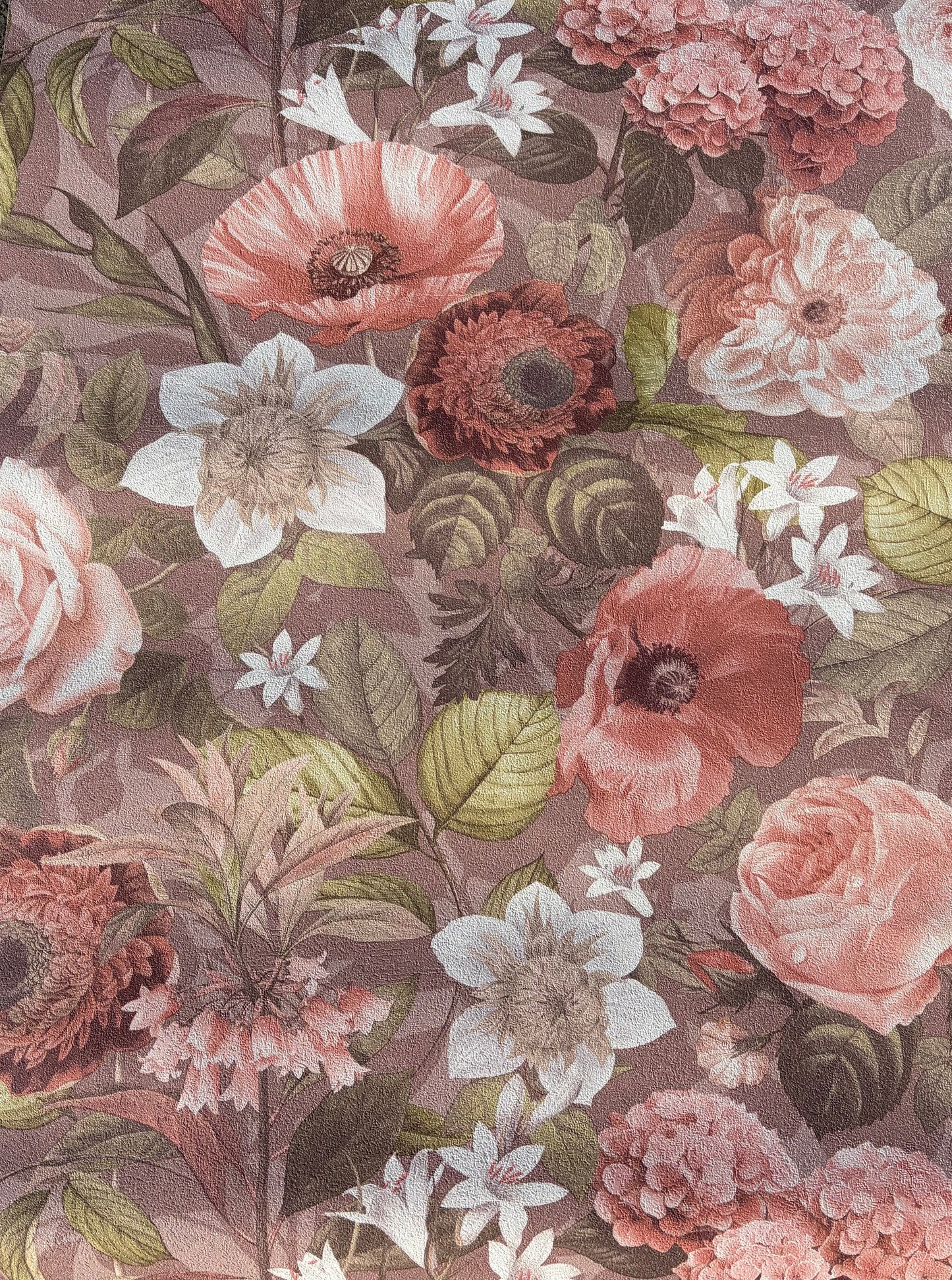 Sample – Olivia Floral Wallpaper – Rose