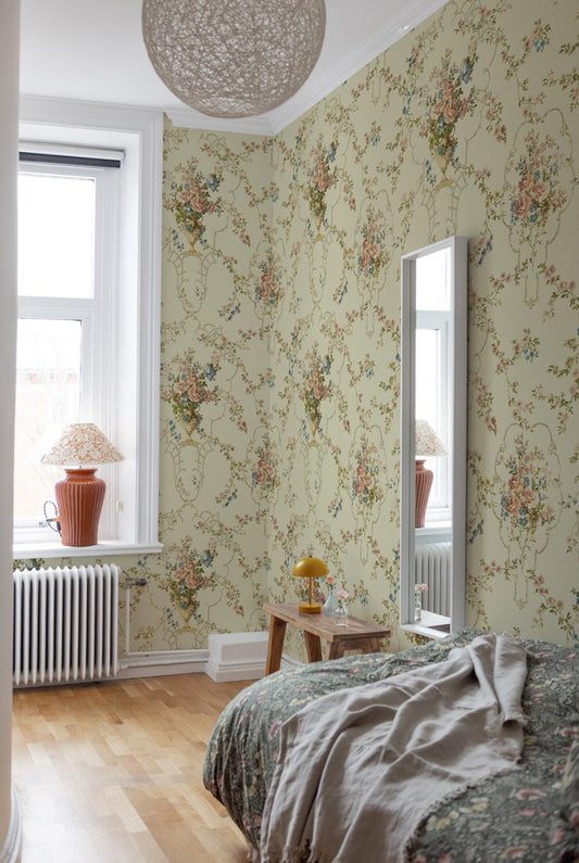 Rose Antique - Custom Sized Wallpaper Mural (per m2) - Warm Multi