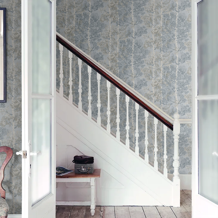 Silverwood Wallpaper by Rasch - Blue