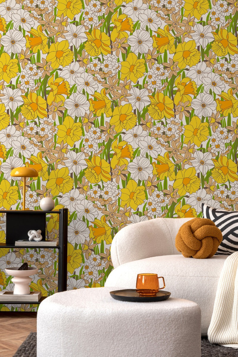 Easter Parade - Custom Sized Wallpaper Mural (per m2) - White Multi