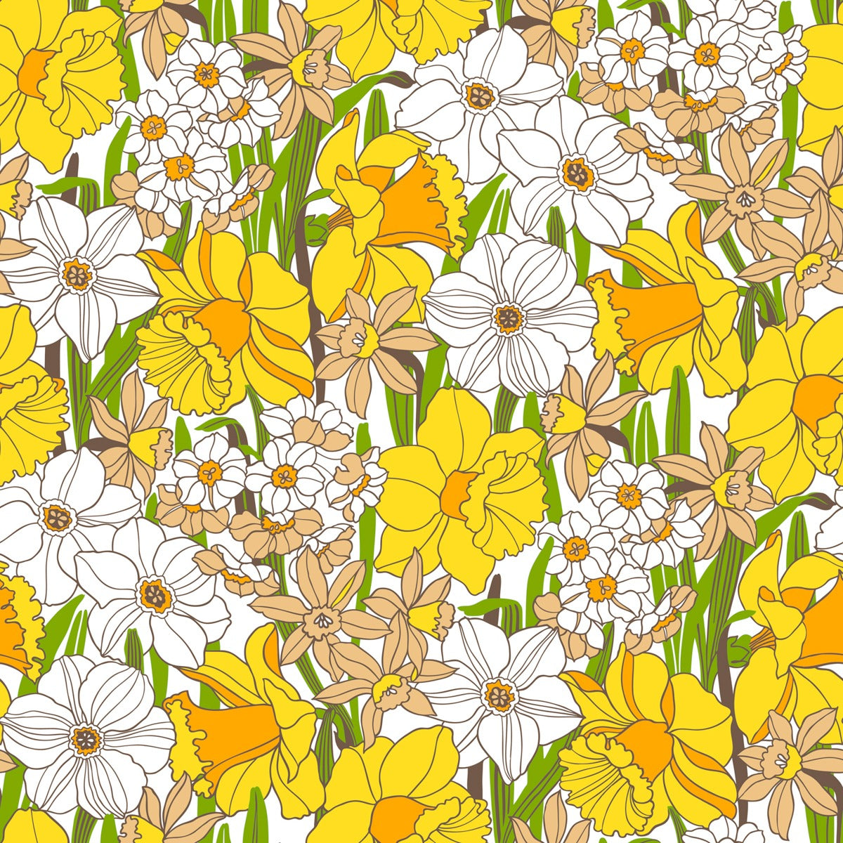 Sample - Easter Parade - Custom Sized Wallpaper Mural (per m2) - White Multi