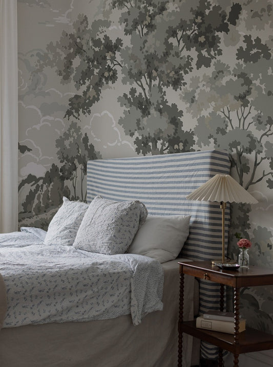 Boulogner Forest - Custom Sized Wallpaper Mural (per m2) - Warm Grey
