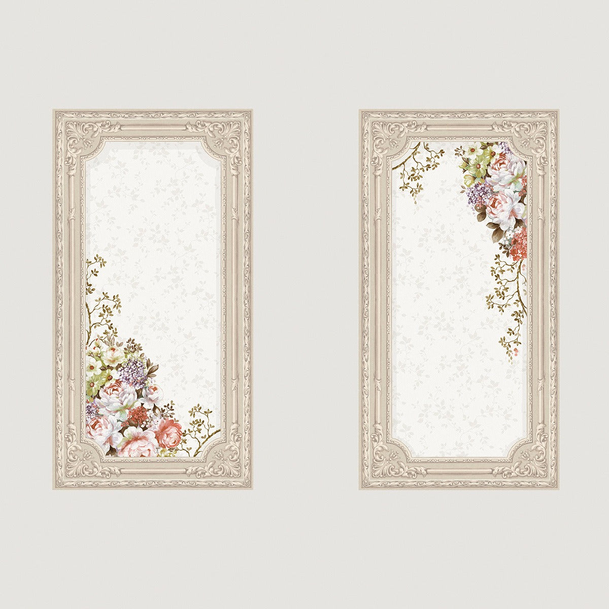 Sample - Rose Garden - Custom Sized Wallpaper Mural (per m2) - Grey Beige