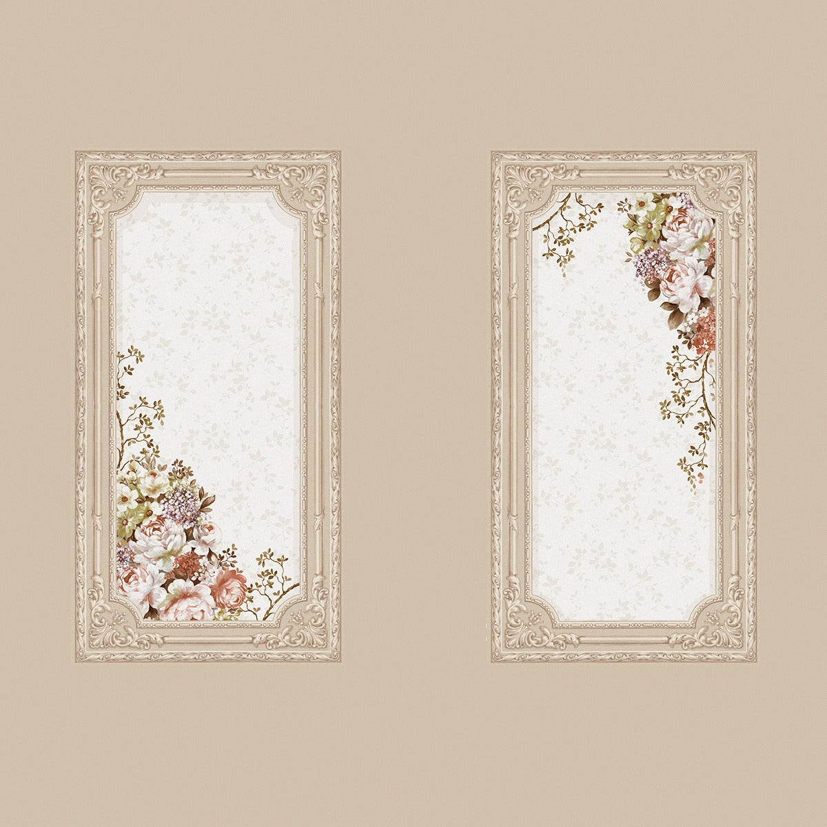 Sample - Rose Garden - Custom Sized Wallpaper Mural (per m2) - Sandstone
