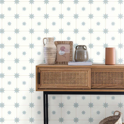 Trendy Tiles Wallpaper - Smoke Blue