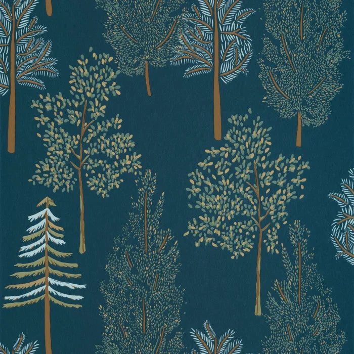Sample - The Tree House Wallpaper - Bleu nuit