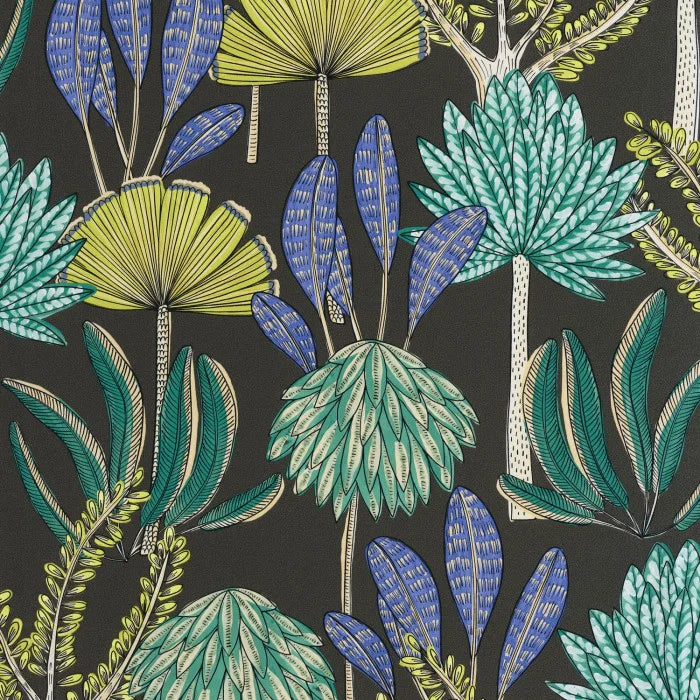 Sample - Bali Wallpaper - Noir vert