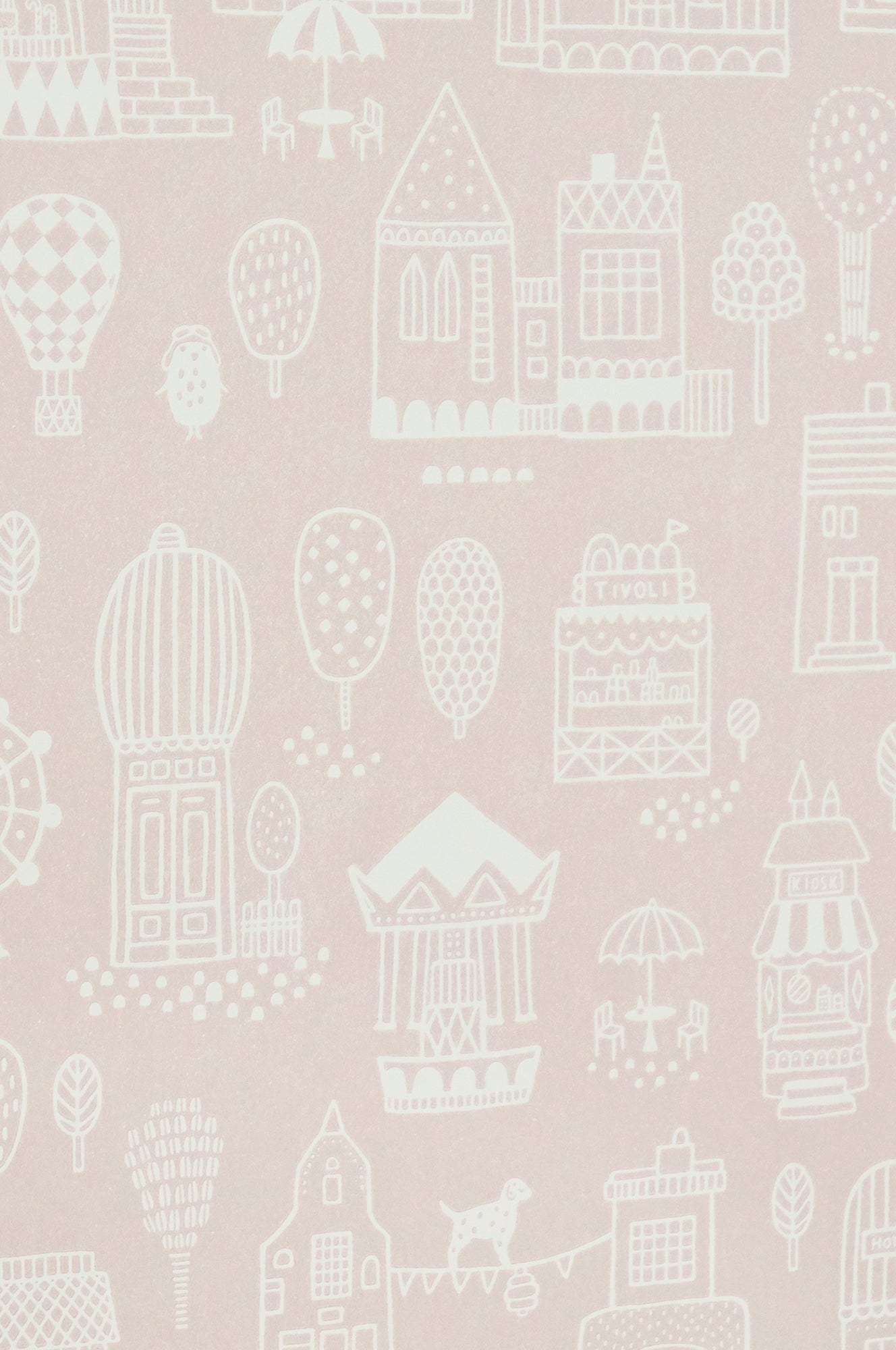 Sample - Small Town Wallpaper - Pink