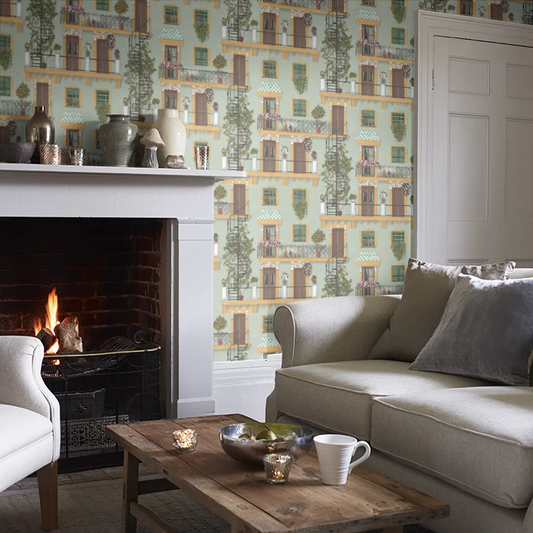 Alfaro Wallpaper - Cole & Son - Ochre & Green