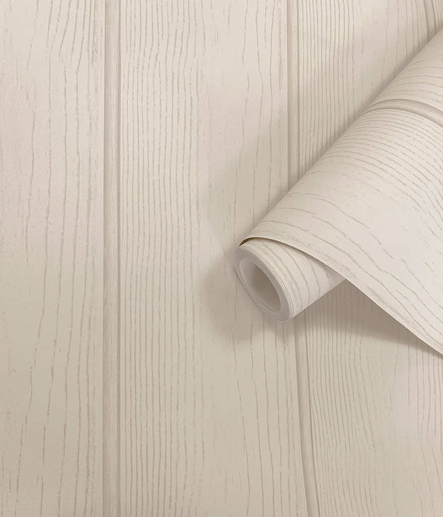 Tongue & Groove – Wood Panel Wallpaper – Beige