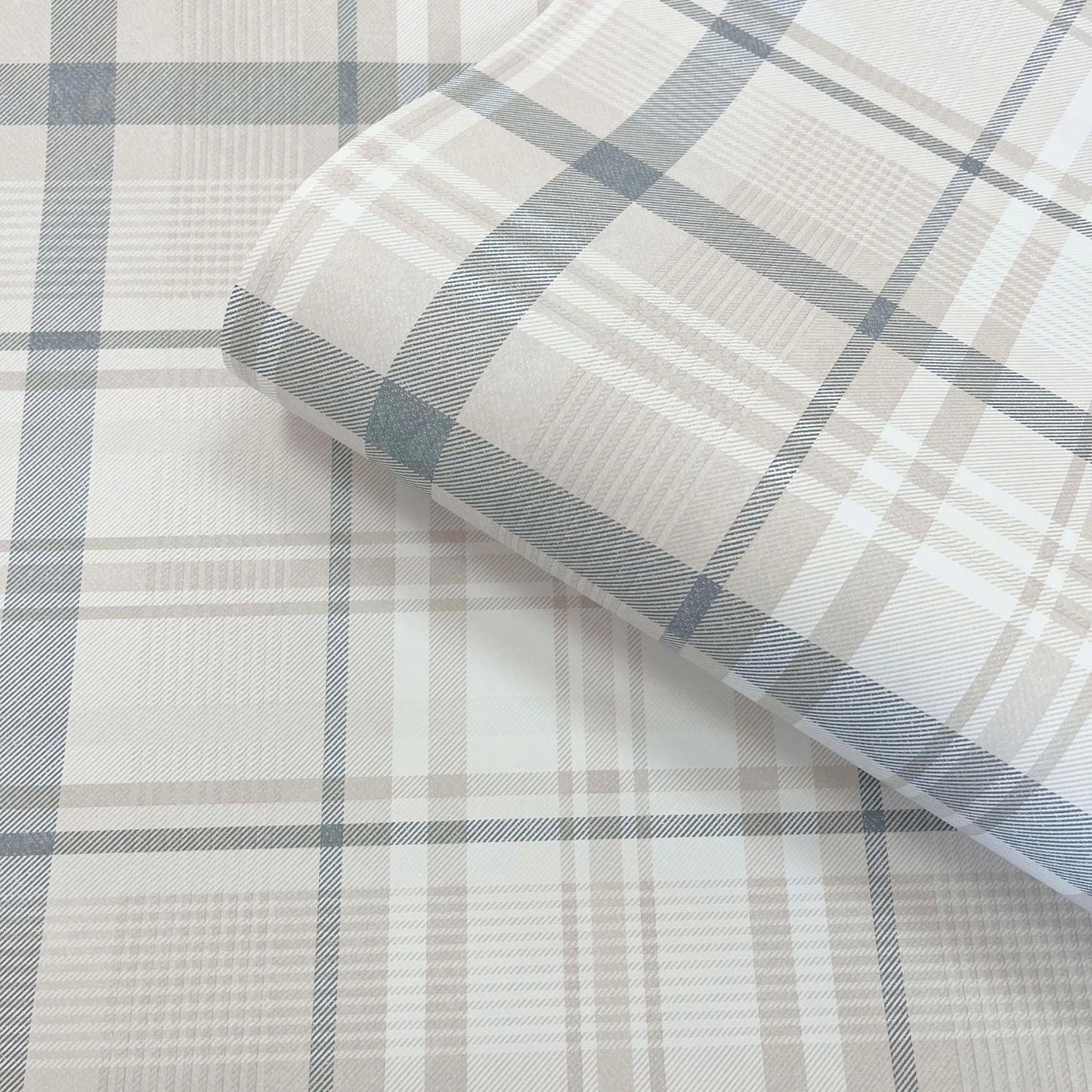 Sample - Kirkham Check - Plaid Wallpaper - Navy