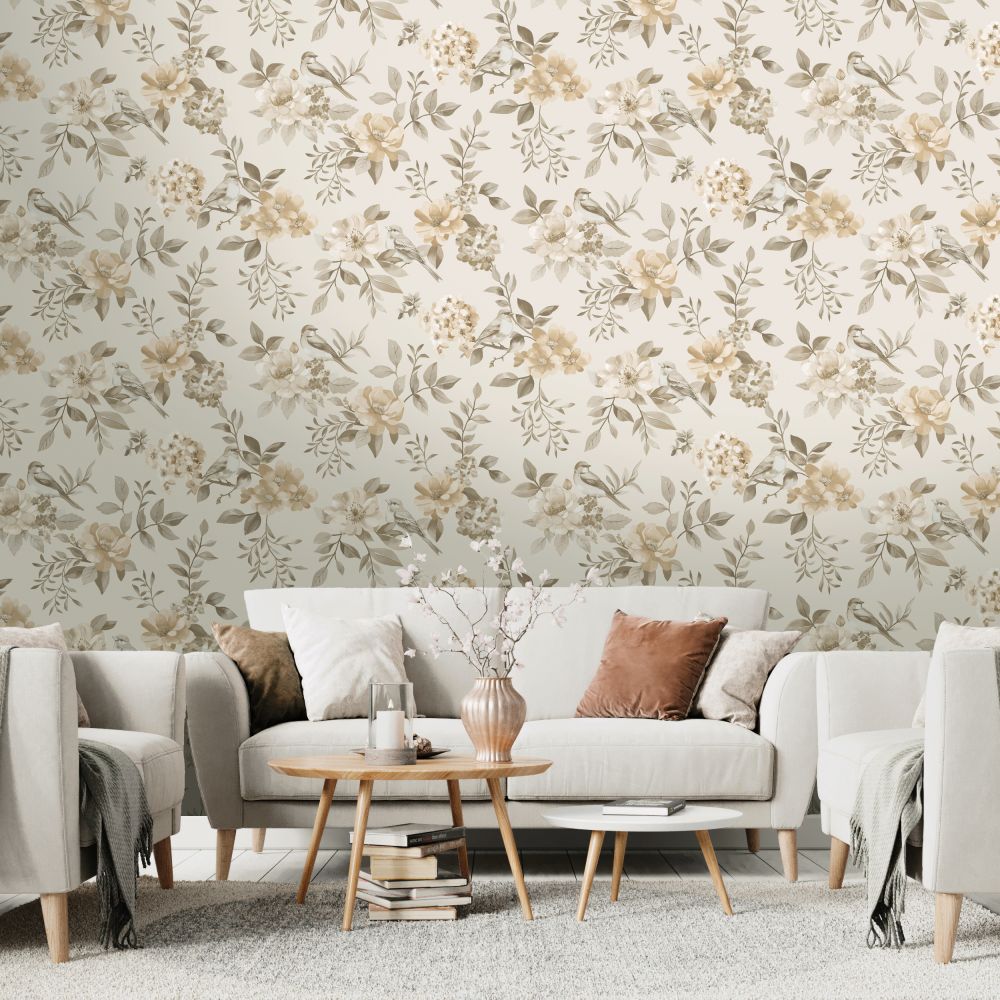 The Bird Garden Wallpaper - Neutral