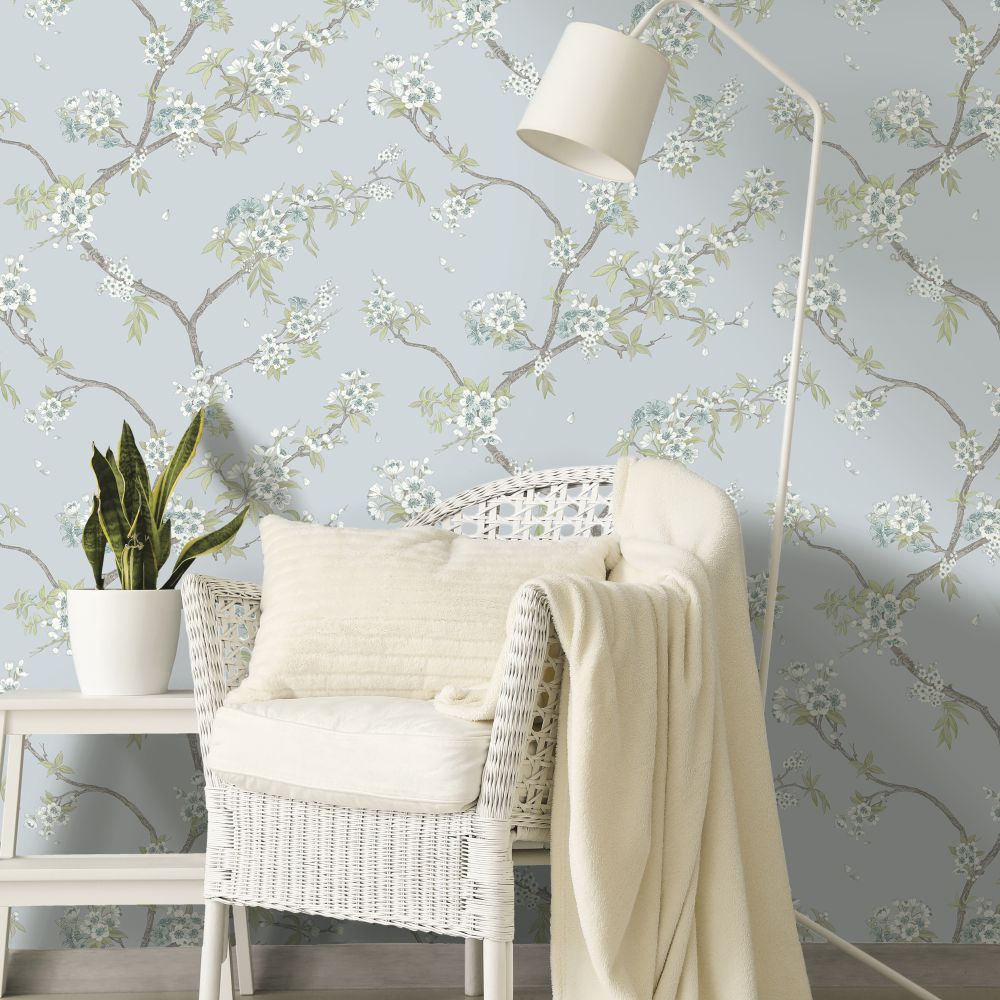 Sample - Cherry Blossom Wallpaper - Blue
