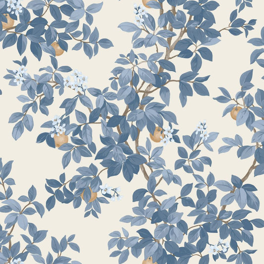 Orange Tree - Wallpaper - Blue White