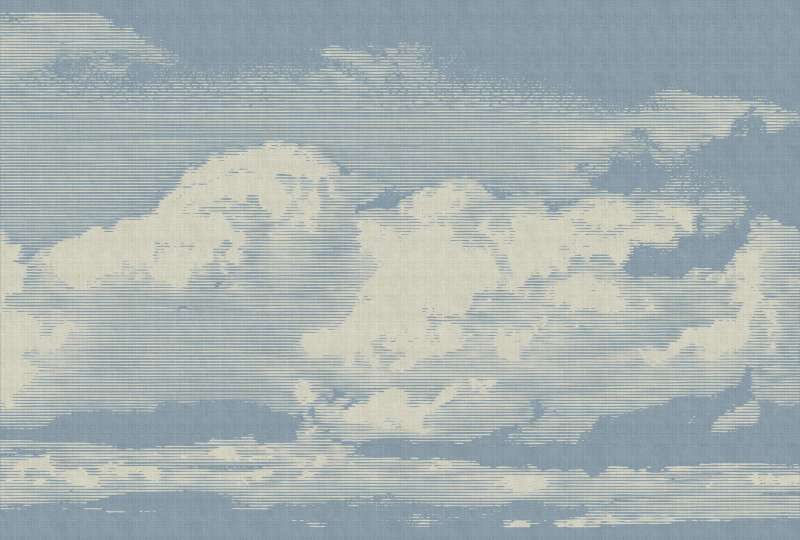 Cloudy Day - Blue - Custom Sized Wallpaper Mural (per m2)