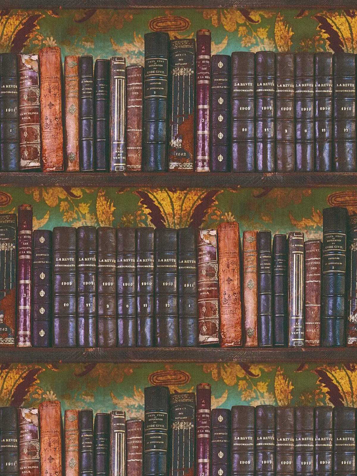 Library Bookshelf wallpaper in multi – sample