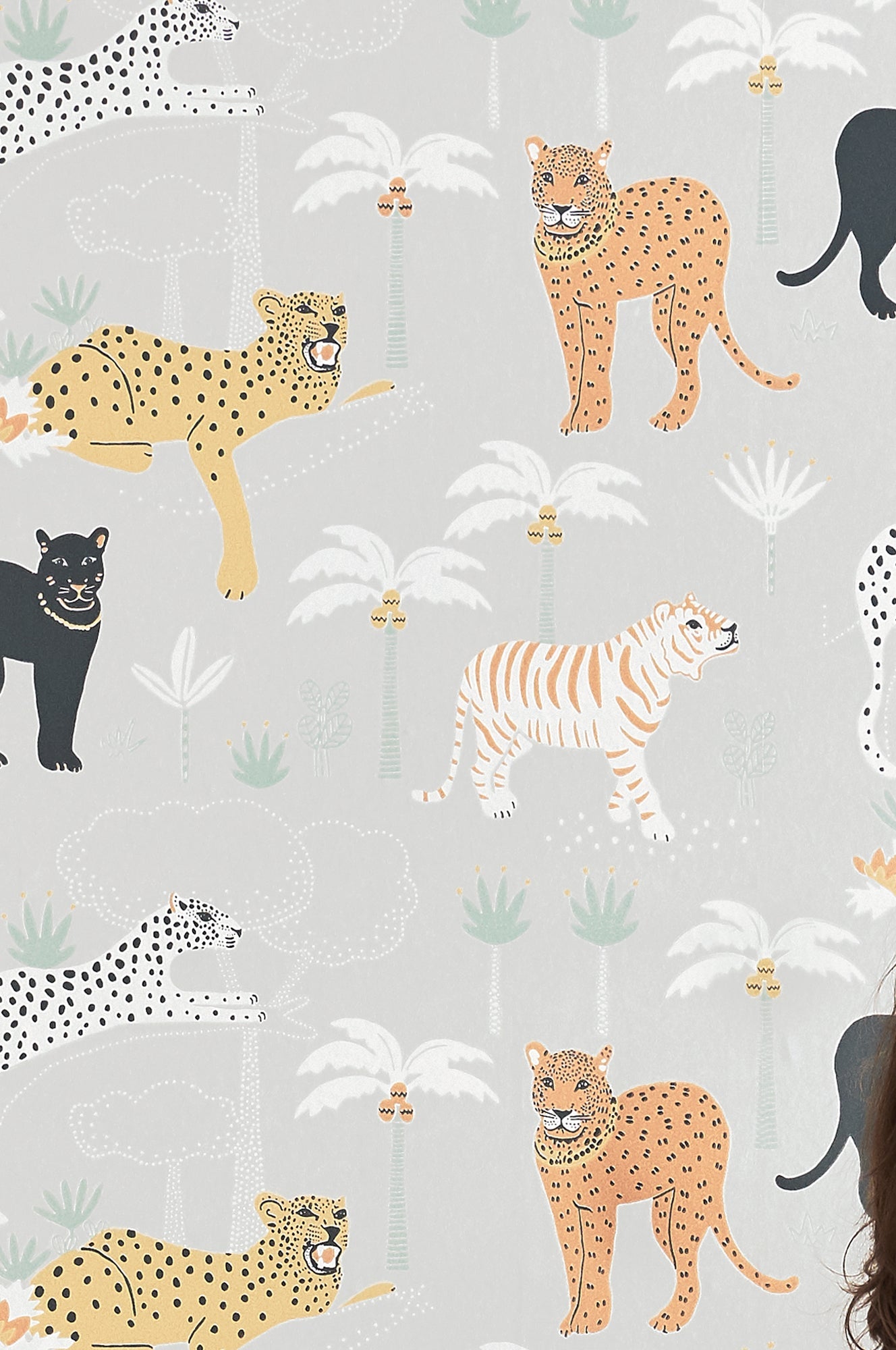 Sample - Panther Wallpaper - Grey