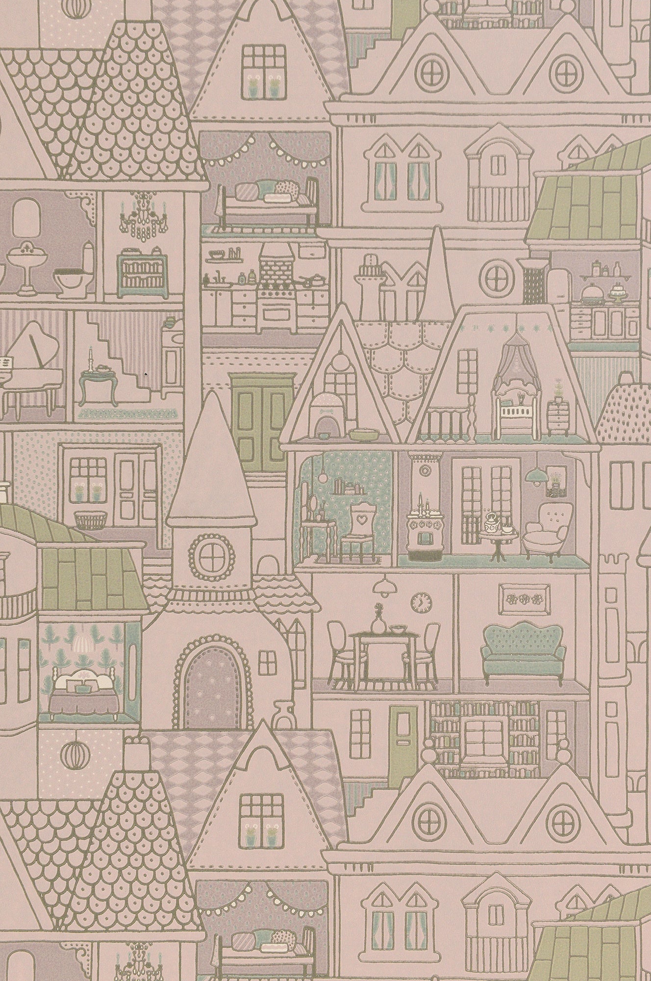 Sample - Dollhouse Wallpaper - Lilac