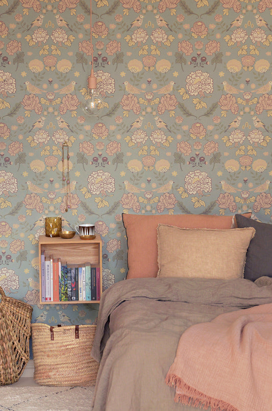 June Scandinavian Wallpaper - Sage Green