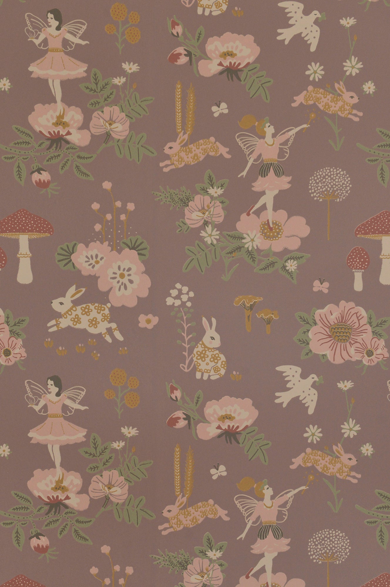 Sample - Old Garden Wallpaper - Plum