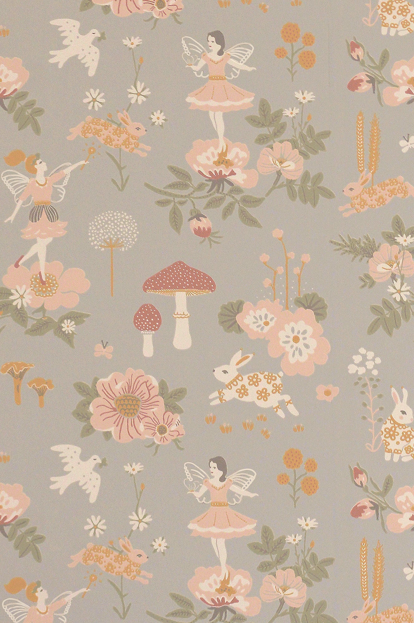 Sample - Old Garden Wallpaper - Gentle Blue