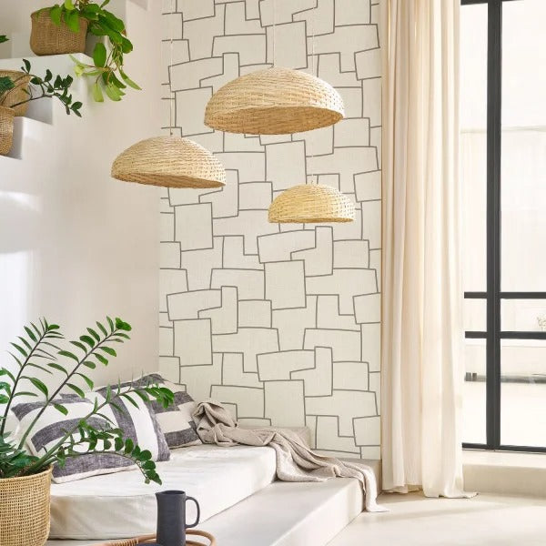 Inca Textured Wallpaper – Grege/Noir