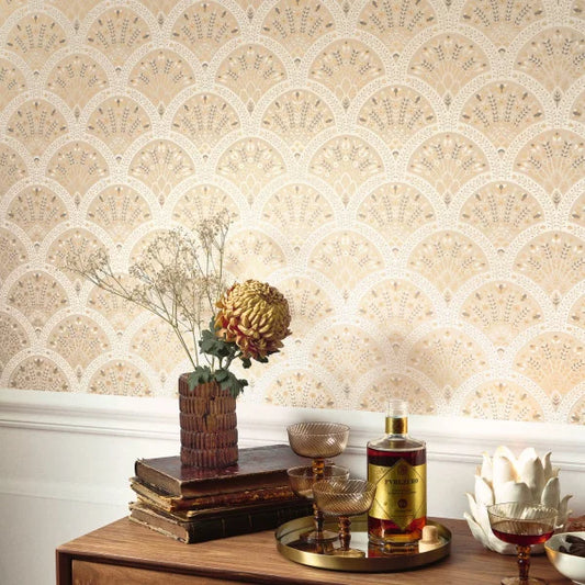 Wallace Wallpaper - Beige Creme