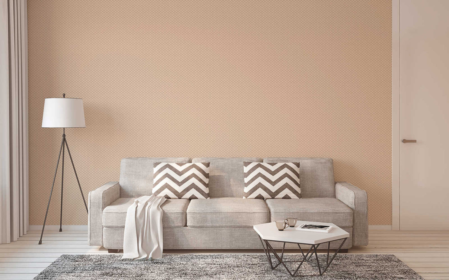 Tiny Wings - Art Deco Wallpaper - Mocha