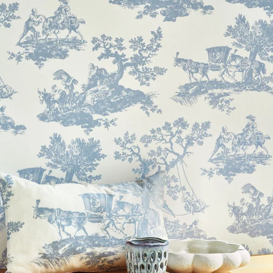 Cadence Wallpaper - Bleu Porcelaine