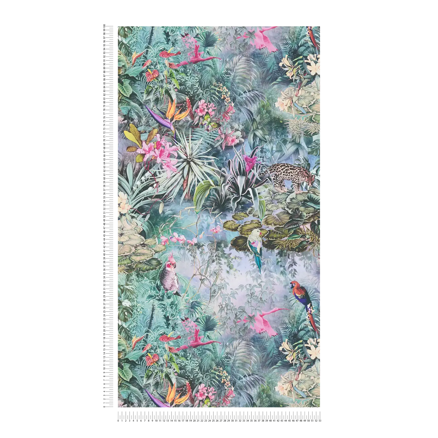 Botanical Elegance – Tropical Parrot Wallpaper – Soft Green