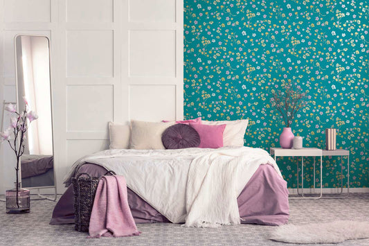 Paradise Blooms Wallpaper - House of Turnowsky - Turquoise
