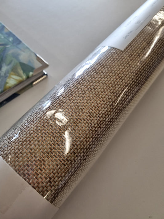 Burlap Fine Weave Grasscloth Wallpaper - Rose (On Rosegold)