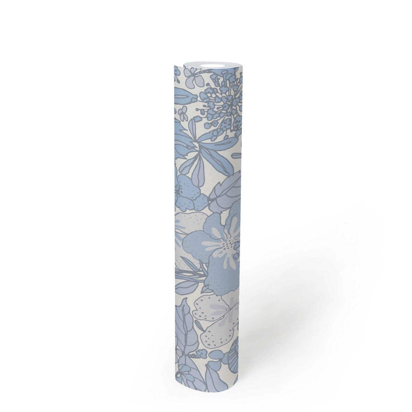 Floral Impression Wallpaper - Blue & White