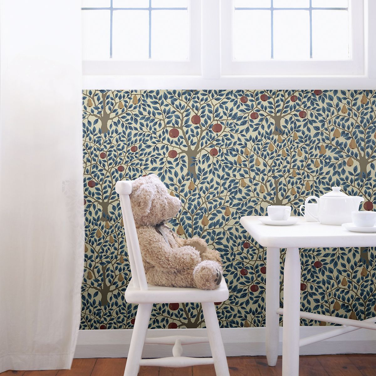 Sample - Pomona Pear Wallpaper - Blue