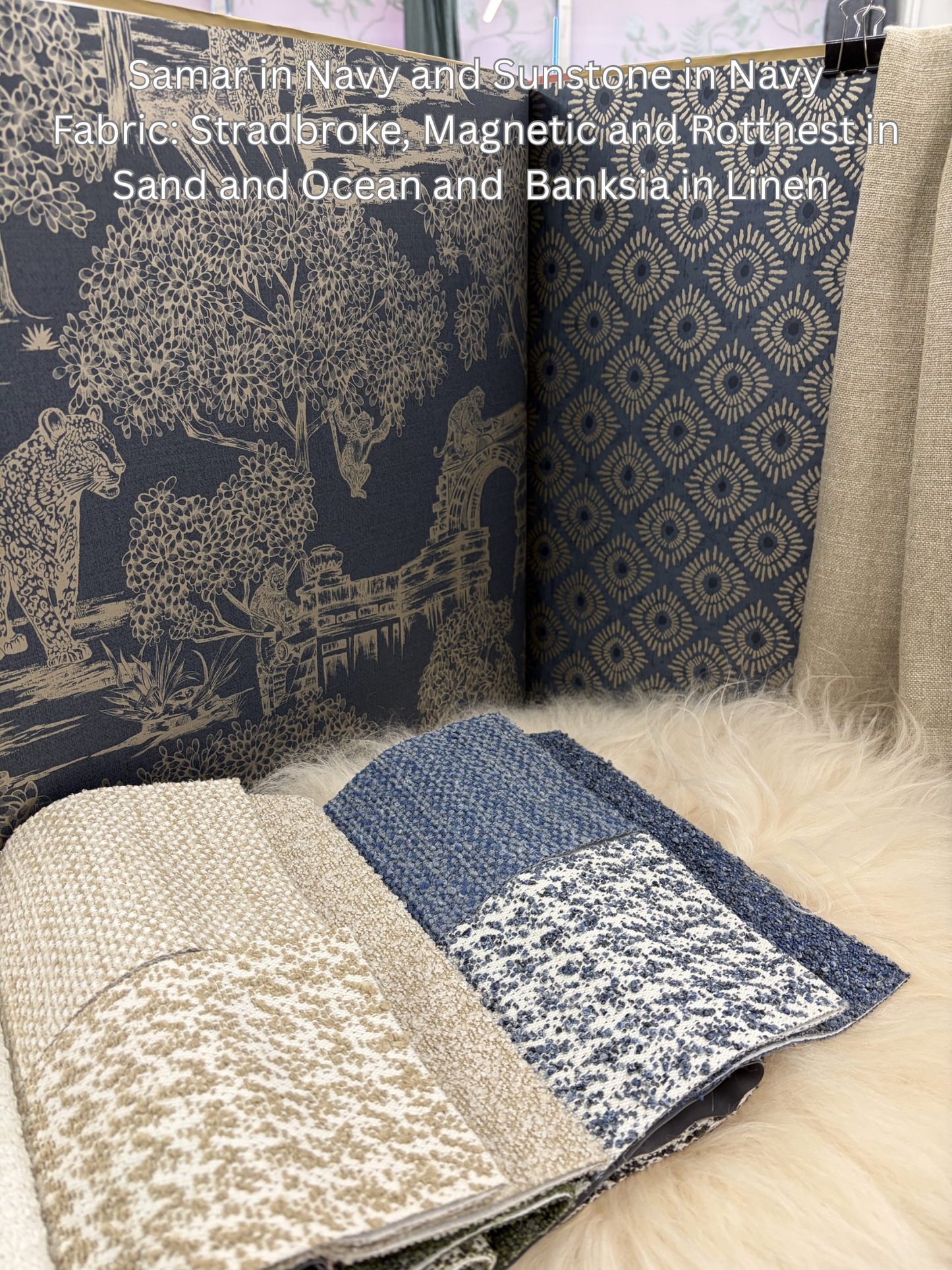 Samar - Metallic Forest Wallpaper - Navy