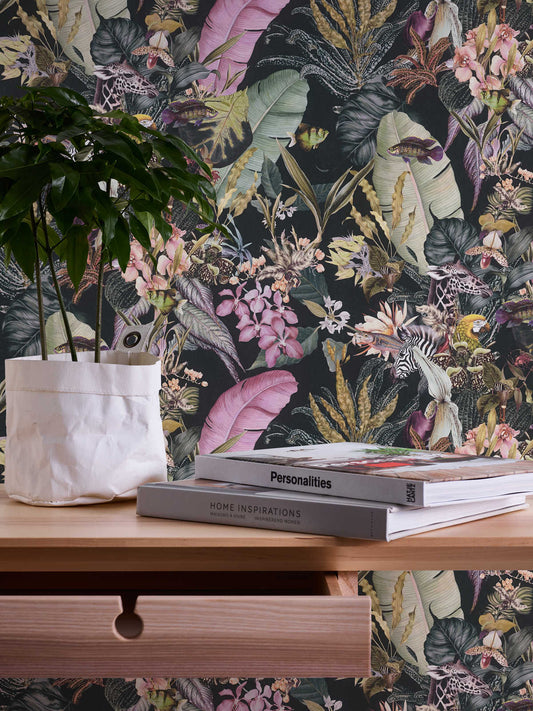 Tropical Dreams Wallpaper - Black