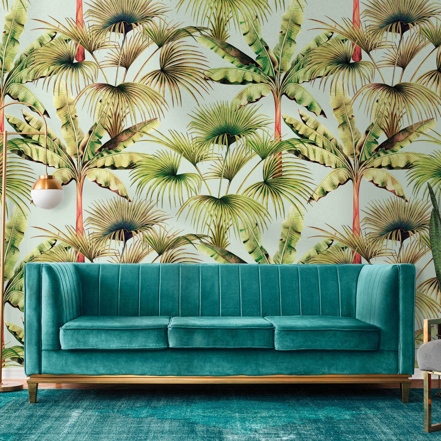 Miami Trees - Hybrid Wallpaper Mural - Green