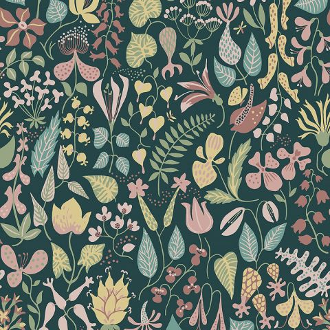 Sample - Herbarium Wallpaper - Green