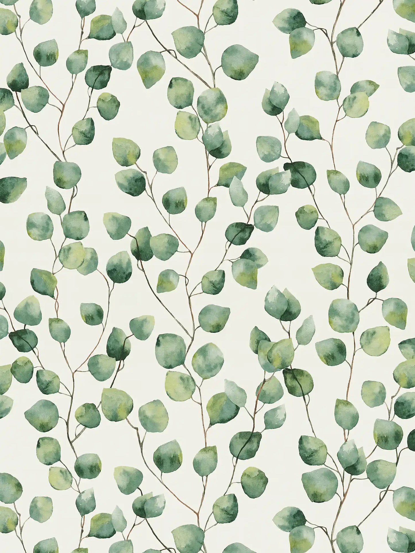 Sample - New Leaves Wallpaper - Green/White