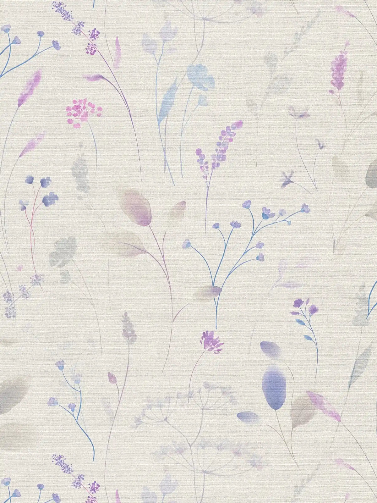 Wisp Wildflower wallpaper in lilac – sample