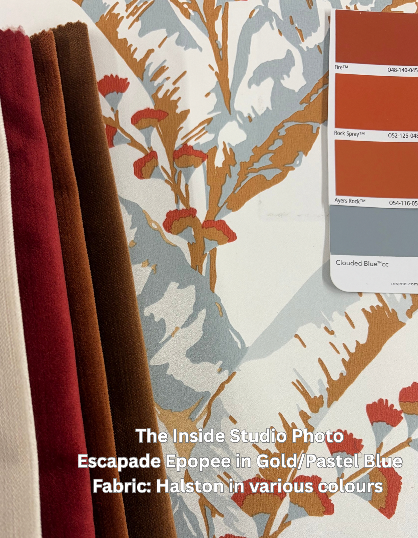 Escapade Epopee Vinyl Wallpaper - Gold Blue - Discontinuing