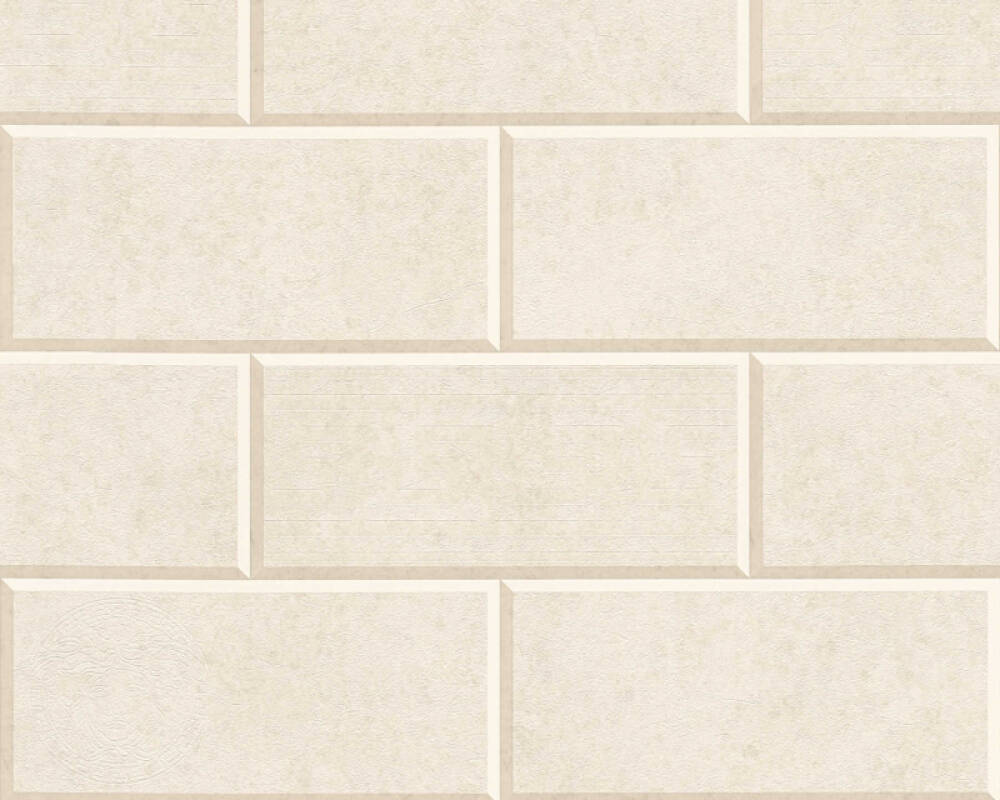 Sample - Solid Bricks Wallpaper (Versace 3 Collection) - Off White