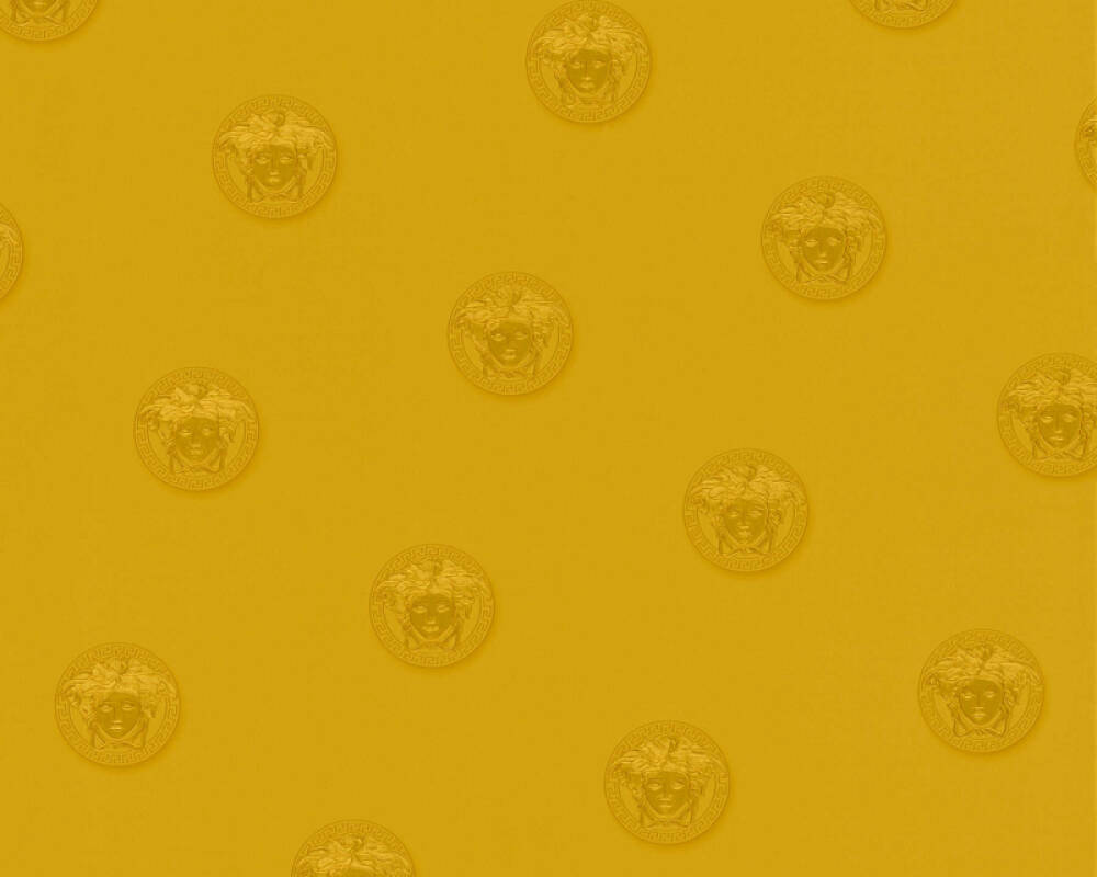 Sample - Medusa Heads Wallpaper (Versace 3 Collection) - Yellow