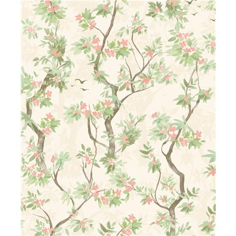 Folia - Blossoming Tree Wallpaper - Cream/Pink- Last 7 Rolls